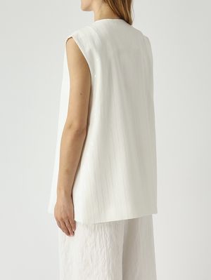 4. Gilet femme en mélange de viscose Blanc Optique