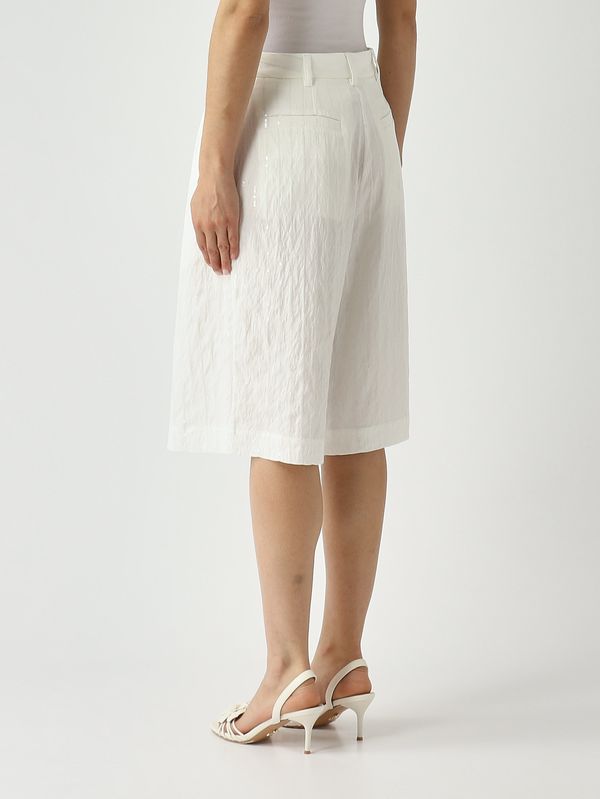 4. Damen-Bermuda-Shorts aus Viskosemischung Optisches Weiß Meimeij m6paf3