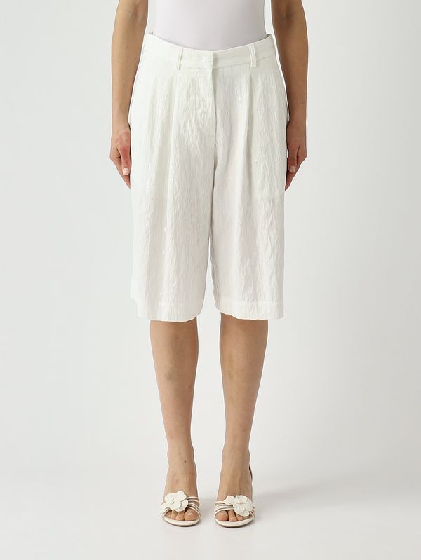 1. Damen-Bermuda-Shorts aus Viskosemischung Optisches Weiß Meimeij m6paf3