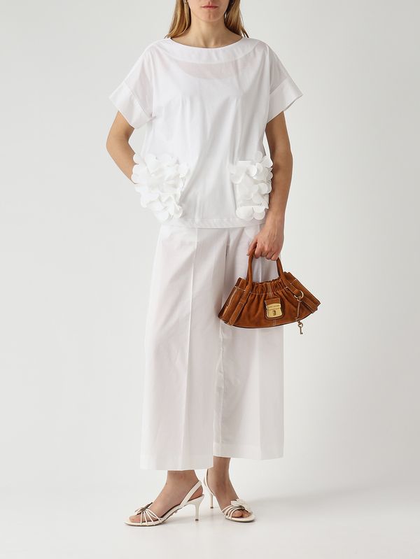 2. Pantalon femme en coton Blanc Meimeij m6pa31