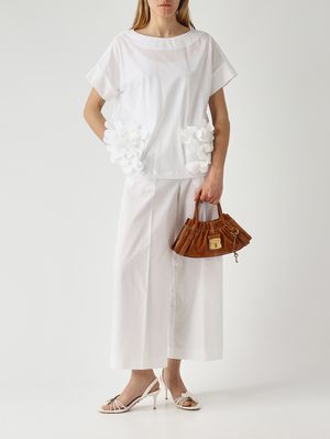 2. Pantalon femme en coton Blanc