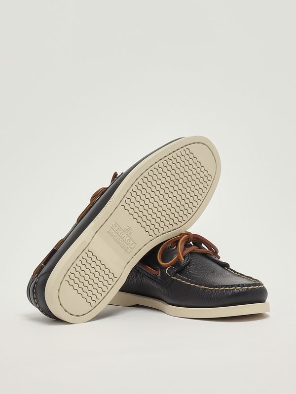 4. Mocassino uomo Portland in pelle fiore martellata Navy Sebago 73118ww
