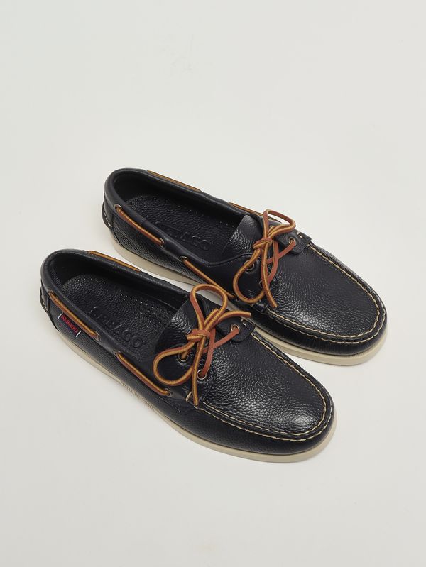 2. Mocassino uomo Portland in pelle fiore martellata Navy Sebago 73118ww