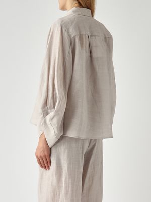 4. Damenhemd aus Ramie Perlgrau