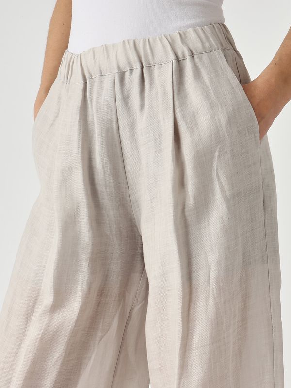 5. Damenhose aus Ramie Perlgrau Meimeij m6pk01