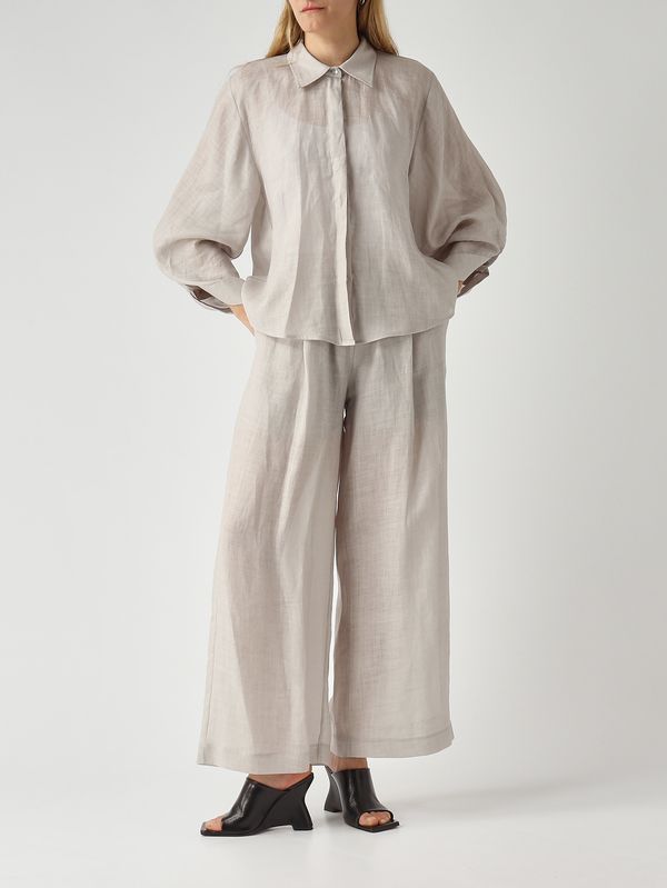 2. Damenhose aus Ramie Perlgrau Meimeij m6pk01