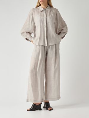 2. Damenhose aus Ramie Perlgrau