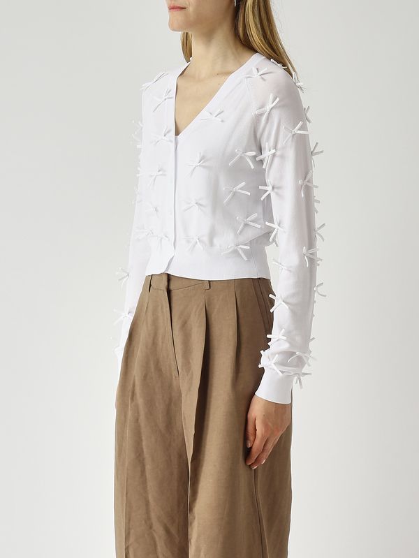 3. Cardigan donna in misto viscosa Bianco Ottico Meimeij m6pz53