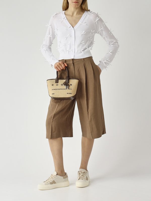 2. Cardigan donna in misto viscosa Bianco Ottico Meimeij m6pz53