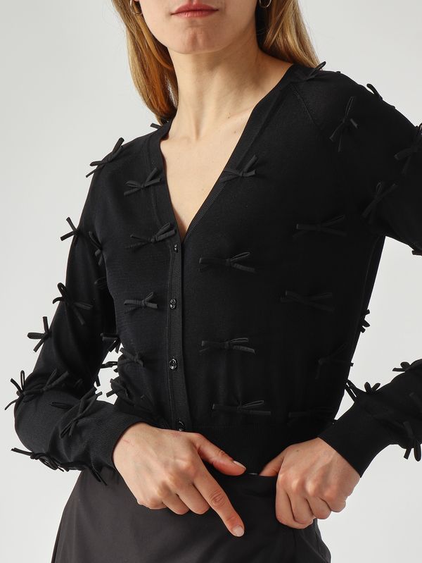 5. Cardigan donna in misto viscosa Nero Meimeij m6pz53