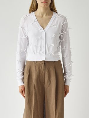 1. Cardigan donna in misto viscosa Bianco Ottico