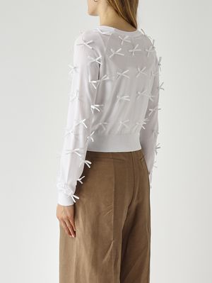 4. Cardigan donna in misto viscosa Bianco Ottico