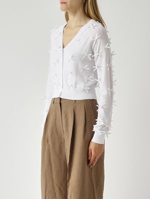 3. Cardigan donna in misto viscosa Bianco Ottico