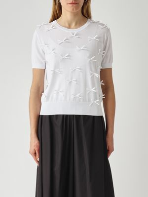 1. Pull femme en mélange de viscose Blanc