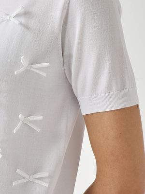 5. Pull femme en mélange de viscose Blanc