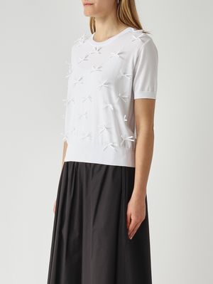 3. Pull femme en mélange de viscose Blanc