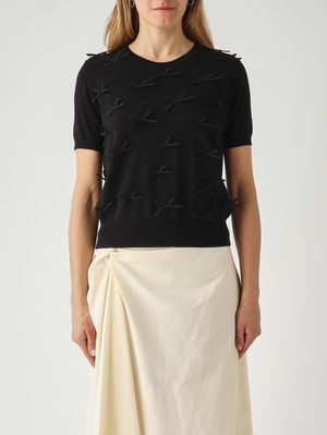 1. Pull femme en mélange de viscose Noir