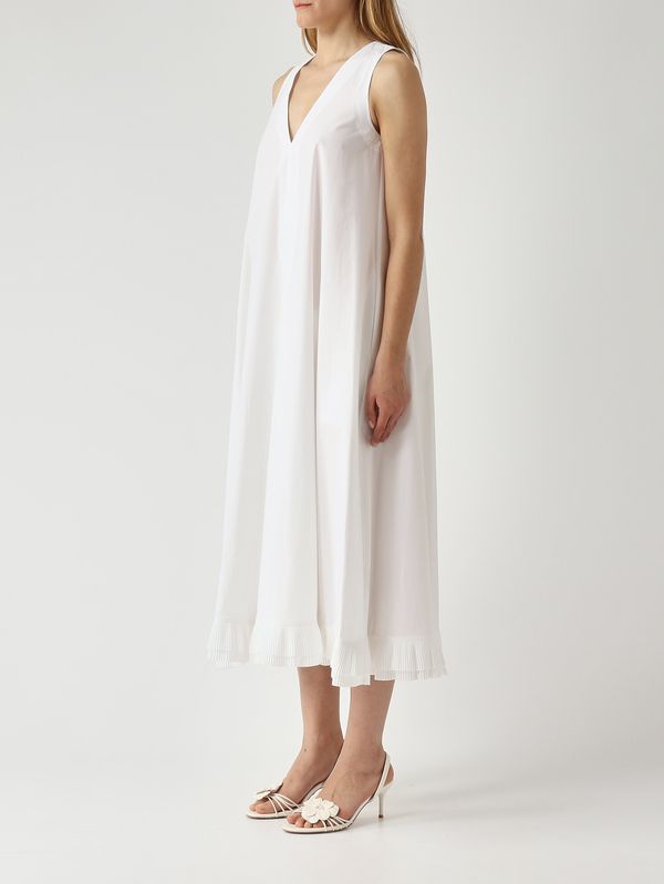 3. Vestido de mujer en popelina de algodón Blanco Óptico Meimeij m6ea59