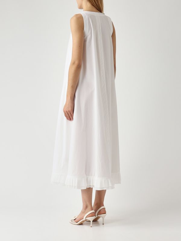 4. Vestido de mujer en popelina de algodón Blanco Óptico Meimeij m6ea59