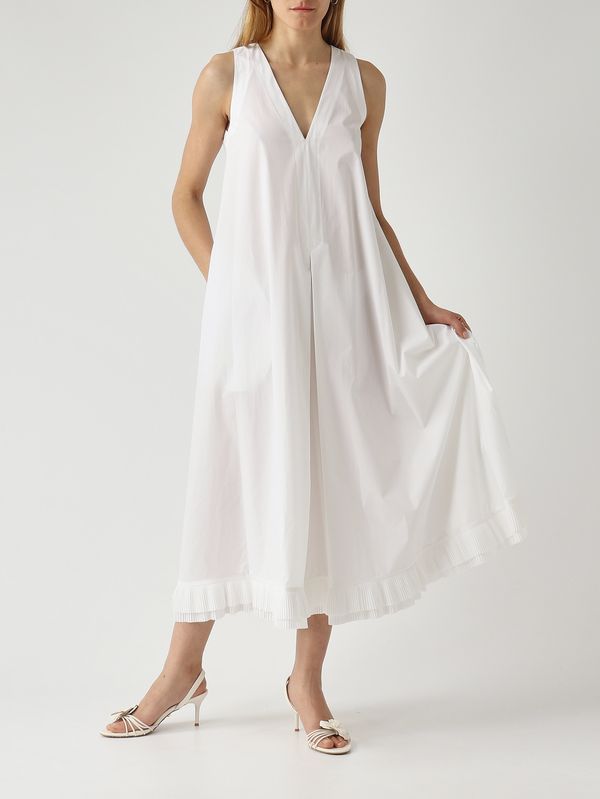 2. Vestido de mujer en popelina de algodón Blanco Óptico Meimeij m6ea59