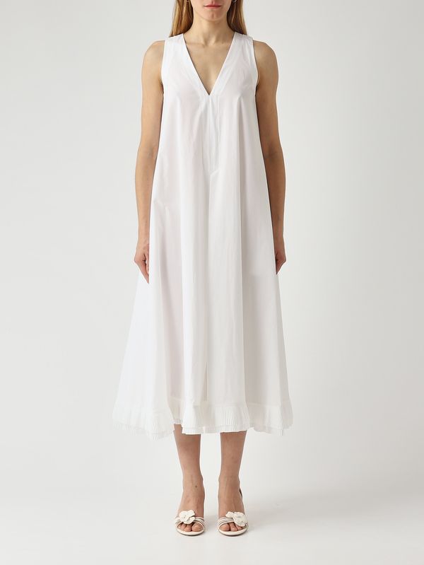 1. Vestido de mujer en popelina de algodón Blanco Óptico Meimeij m6ea59