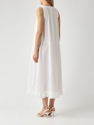 4. Vestido de mujer en popelina de algodón Blanco Óptico