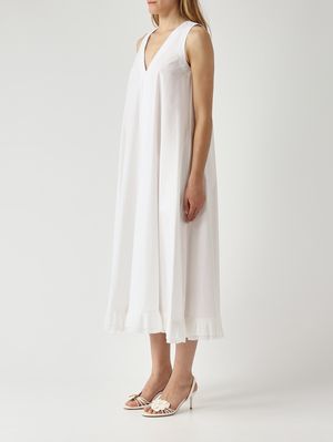 3. Vestido de mujer en popelina de algodón Blanco Óptico
