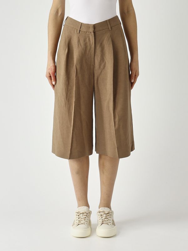 1. Damen-Bermudashorts aus Leinenmischung Hellbraun Meimeij m6ei02