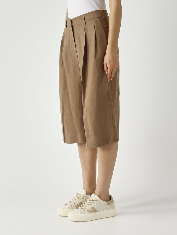 3. Damen-Bermudashorts aus Leinenmischung Hellbraun Meimeij m6ei02