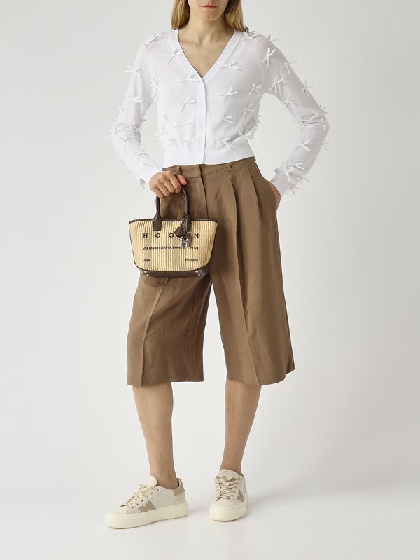 2. Damen-Bermudashorts aus Leinenmischung Hellbraun Meimeij m6ei02