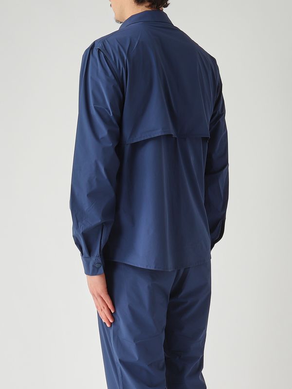 4. Herrenhemd Recher aus technischem Stretchgewebe Indigoblau K-Way k11717