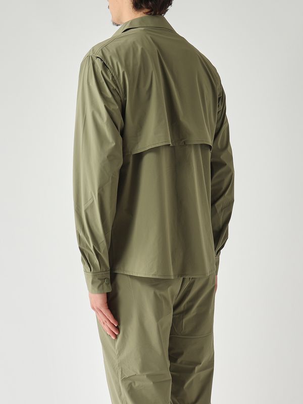 4. Chemise homme Recher en tissu technique extensible Vert mousse K-Way k11717