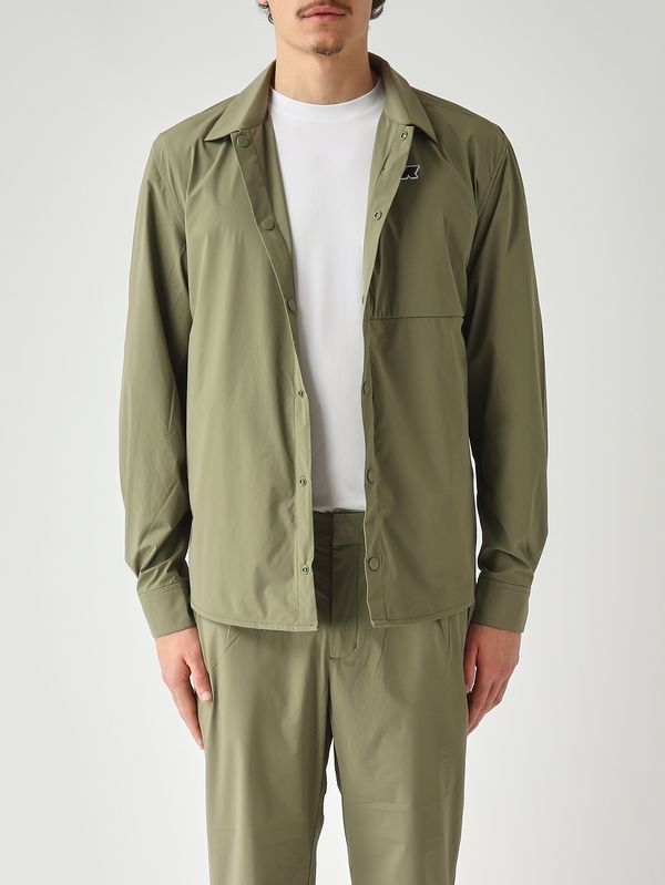 Camicia uomo Recher in tessuto tecnico stretch Verde Muschio K-Way