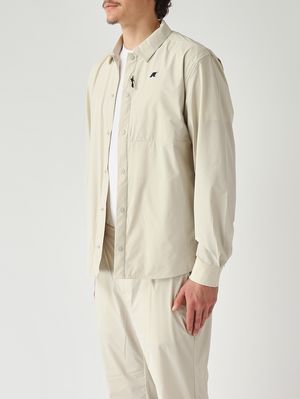 4. Men's Recher shirt in stretch technical fabric Light Beige