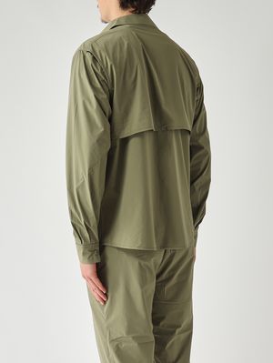 4. Chemise homme Recher en tissu technique extensible Vert mousse