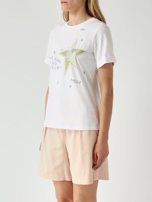 3. Daruki Damen-T-Shirt aus Baumwolle Weiß