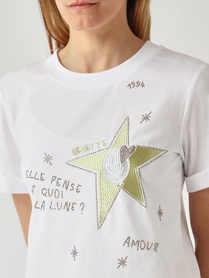 5. Daruki Damen-T-Shirt aus Baumwolle Weiß