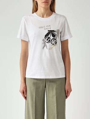 1. Camiseta Diuk de algodón para mujer Blanco