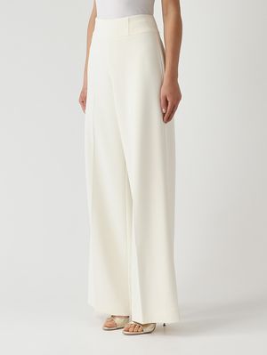 3. Damenhose aus Stretch-Cady Elfenbein