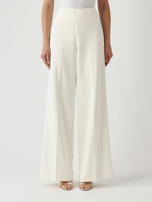 1. Damenhose aus Stretch-Cady Elfenbein