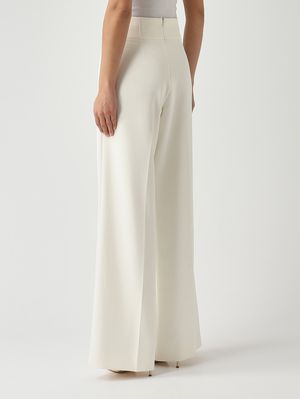 4. Damenhose aus Stretch-Cady Elfenbein
