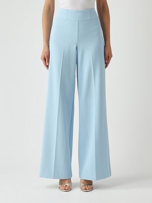 1. Damenhose aus Stretch-Cady Himmelblau