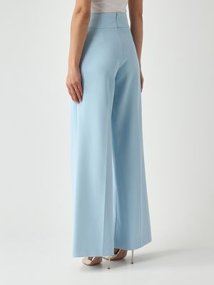 4. Damenhose aus Stretch-Cady Himmelblau