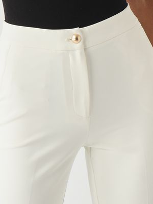 5. Escape Damen-Hose aus Stretch-Cady Elfenbein