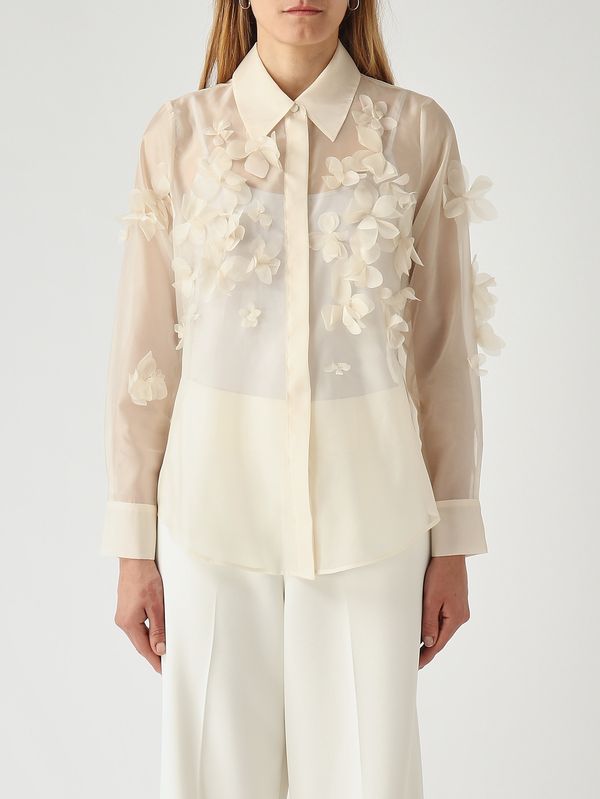1. Frosty women's shirt in silk-like organza Champagne Nenette frosty