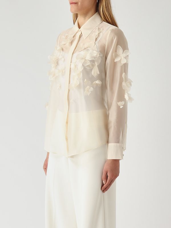 3. Frosty women's shirt in silk-like organza Champagne Nenette frosty