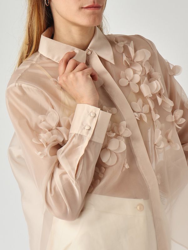 5. Camisa de mujer Frosty en organza de imitación seda. Polvos Nenette frosty