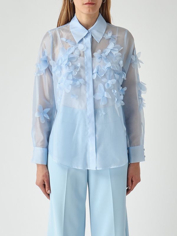 1. Camisa de mujer Frosty en organza de imitación seda. Vinca Nenette frosty