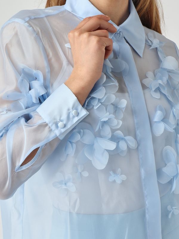 5. Camisa de mujer Frosty en organza de imitación seda. Vinca Nenette frosty