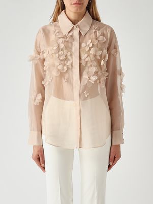 1. Camisa de mujer Frosty en organza de imitación seda. Polvos